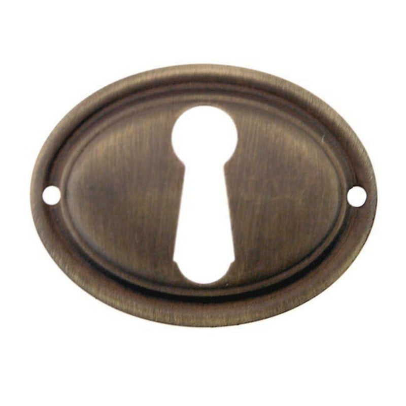 Antique Brass Oval Keyhole Cover, Paxton Hardware