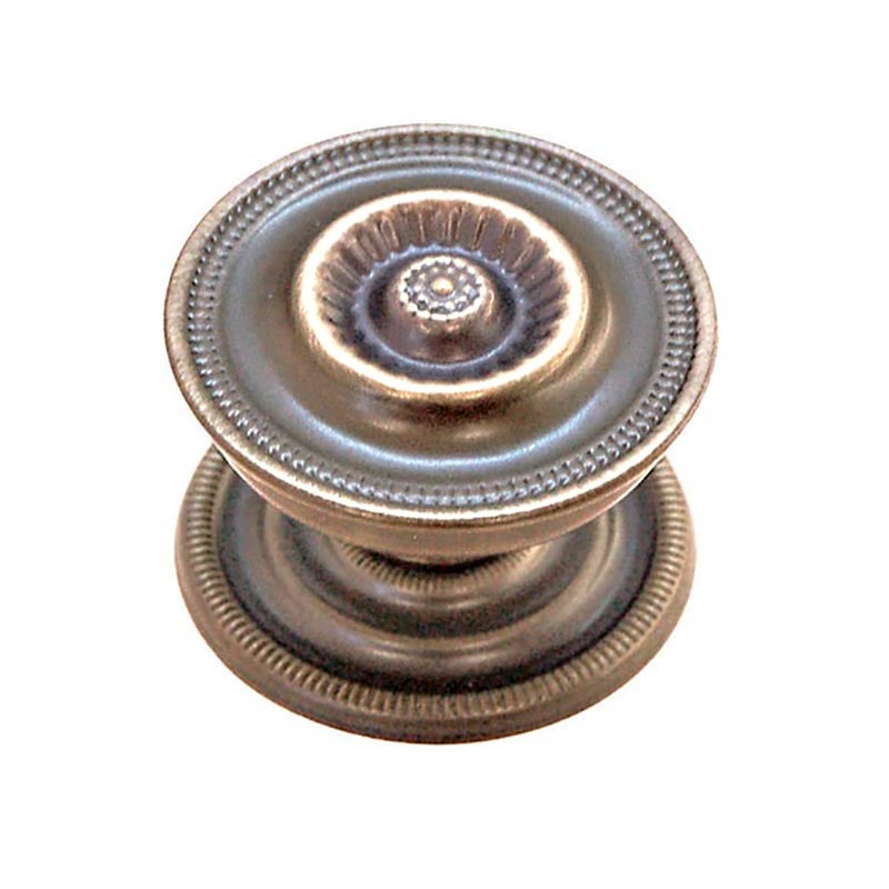Antique Brass Sheraton Knob with Backplate, 1-5/8" Diameter - Paxton Hardware