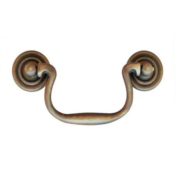 Antique Brass Bail Pulls, 3-1/2 centers - Paxton Hardware ltd