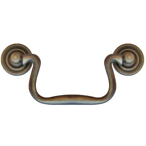 Antique Brass Bail Pulls, 4 inch centers - Paxton Hardware ltd