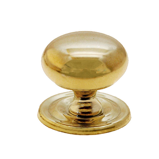 1" Brass Cabinet Knob with matching backplate - Paxton Hardware