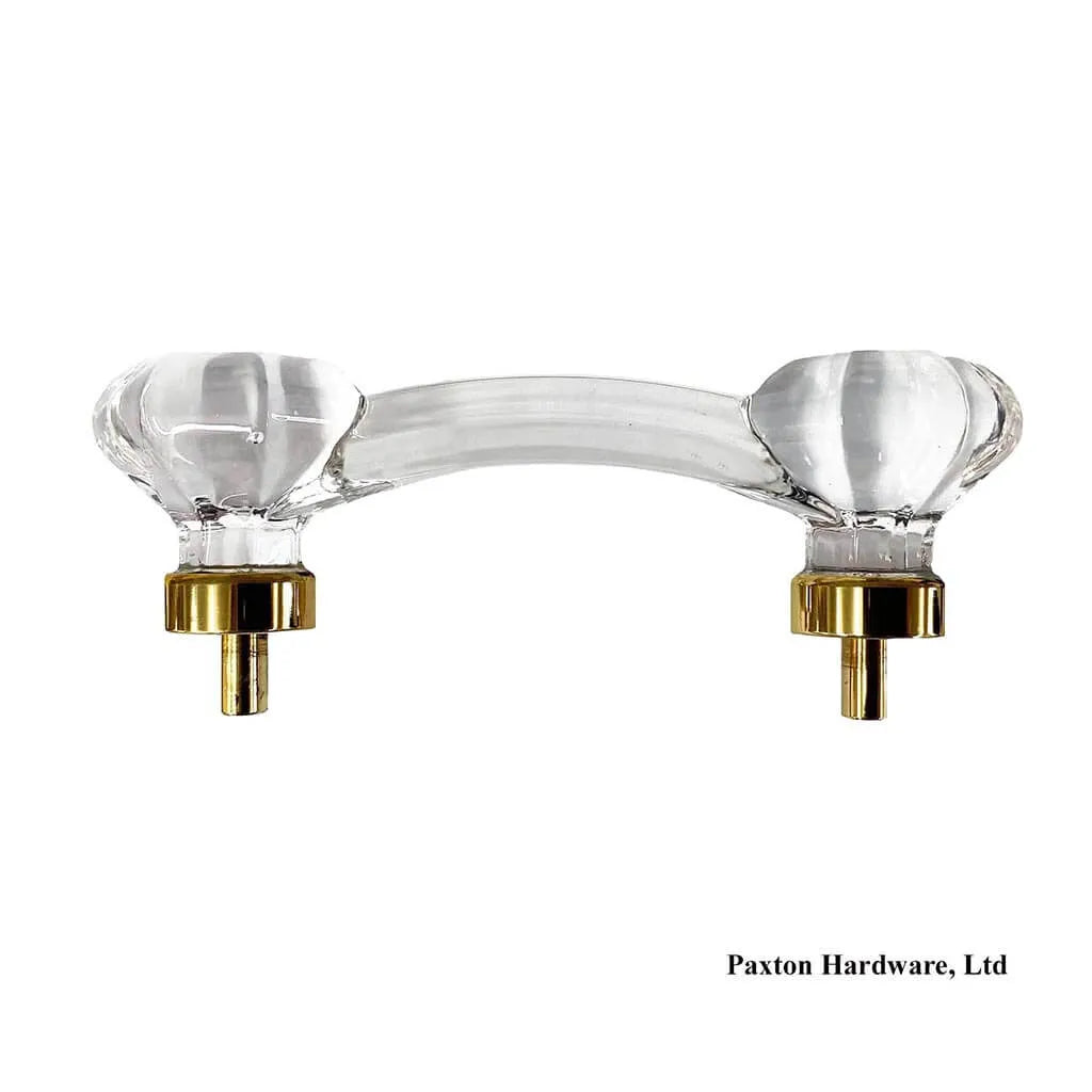 Top of the Line Glass Cabinet Handle with Brass Cuffs, Paxton Hardware