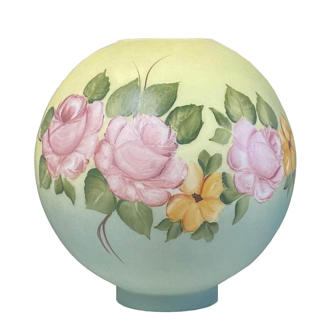 Beautiful Hand Painted Ball Shade Springtime - Paxton Hardware