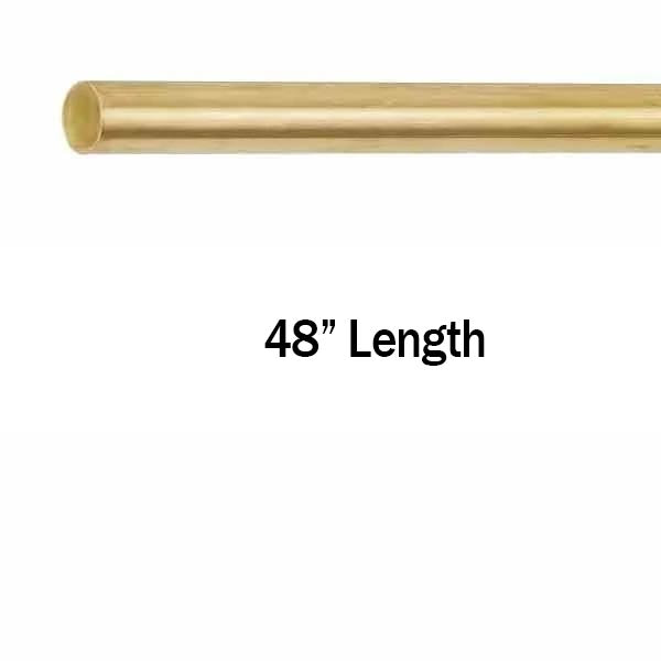 48" long Solid Brass 1/4" Rod for Railings - Paxton Hardware