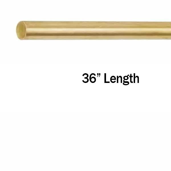 36" long Solid Brass 1/4" Rod for Railings - Paxton Hardware