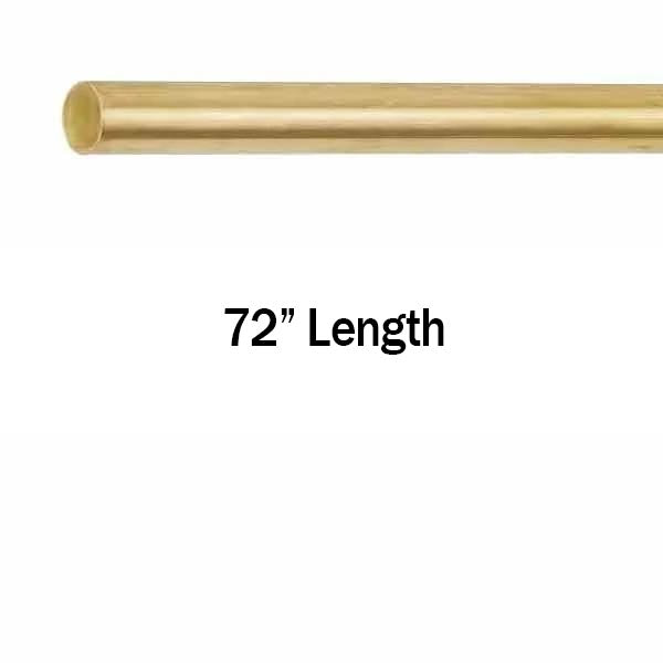 72" long Solid Brass 1/4" Rod for Railings - Paxton Hardware