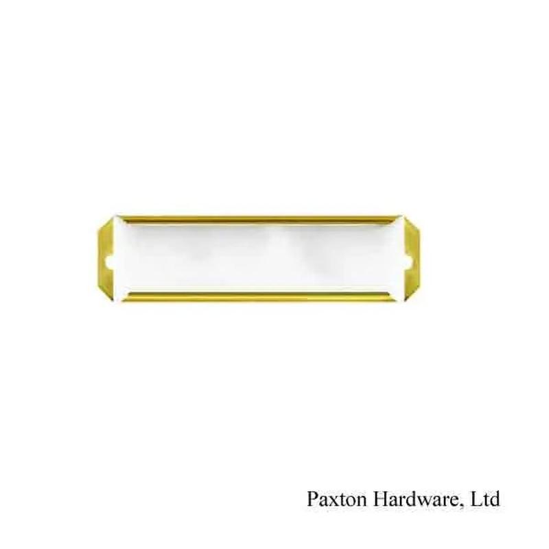 Slotted Brass Label Holders, 3/4 x 2-3/4 inch length - Paxton Hardware