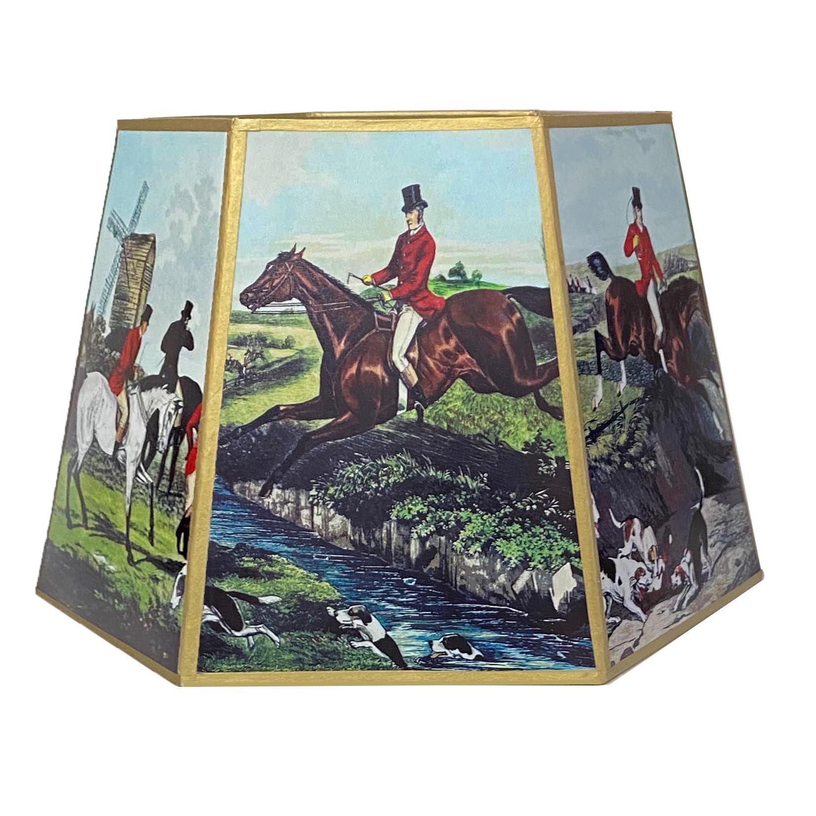 Parchment Fox Hunt Lamp Shade, Paxton Hardware