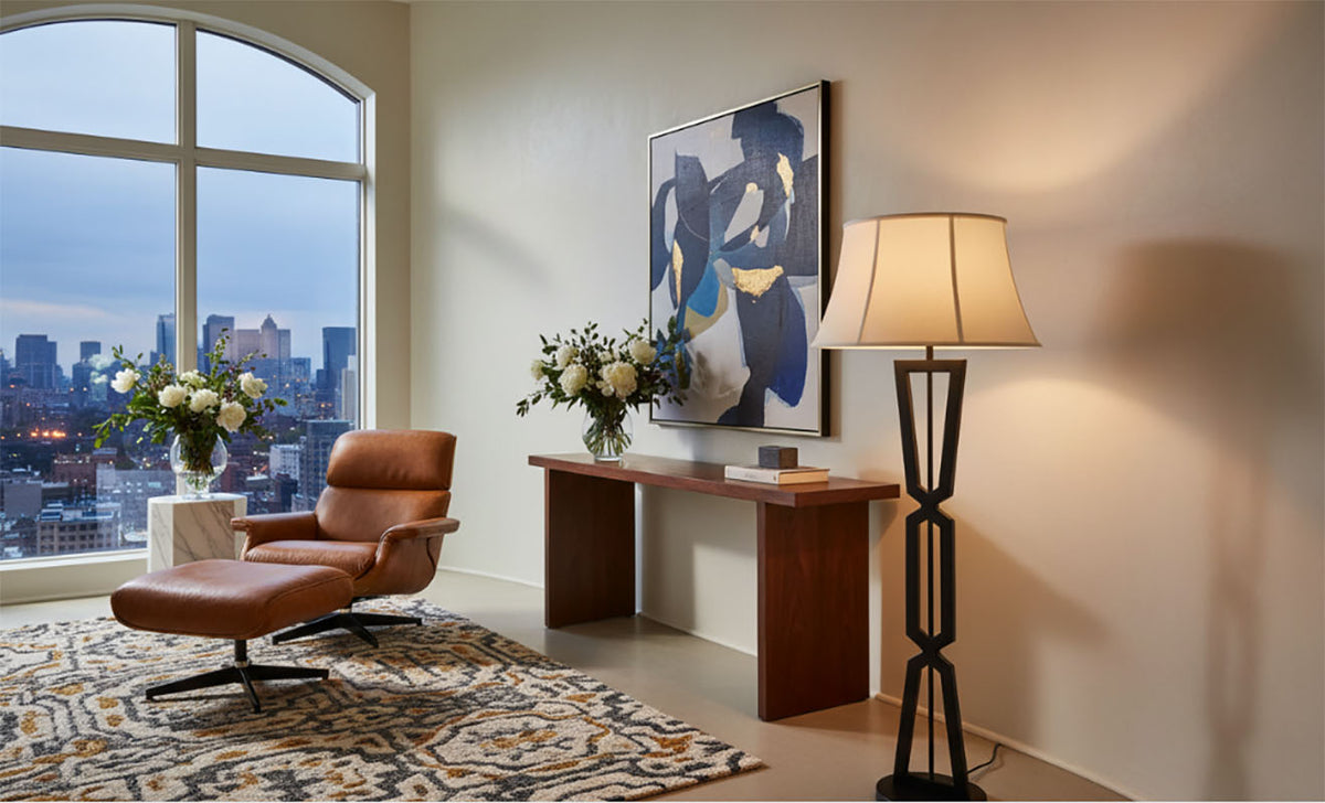Large Lamphade shown on lamp in home - Paxton Hadware