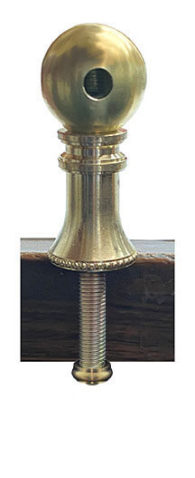 Gallery Rail Post with Brass Cap and Nut Attachment - Paxton Hardware