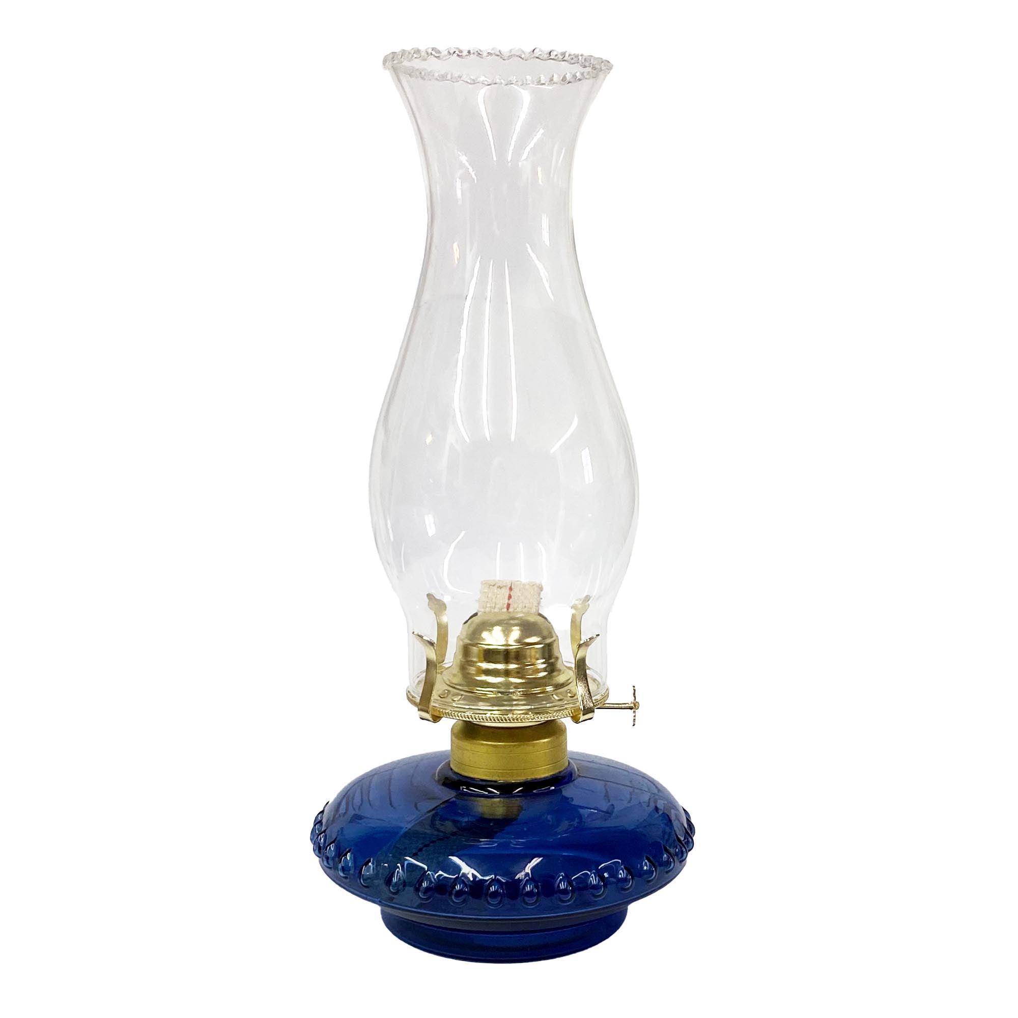 Blue Glass Vintage Oil Lamp