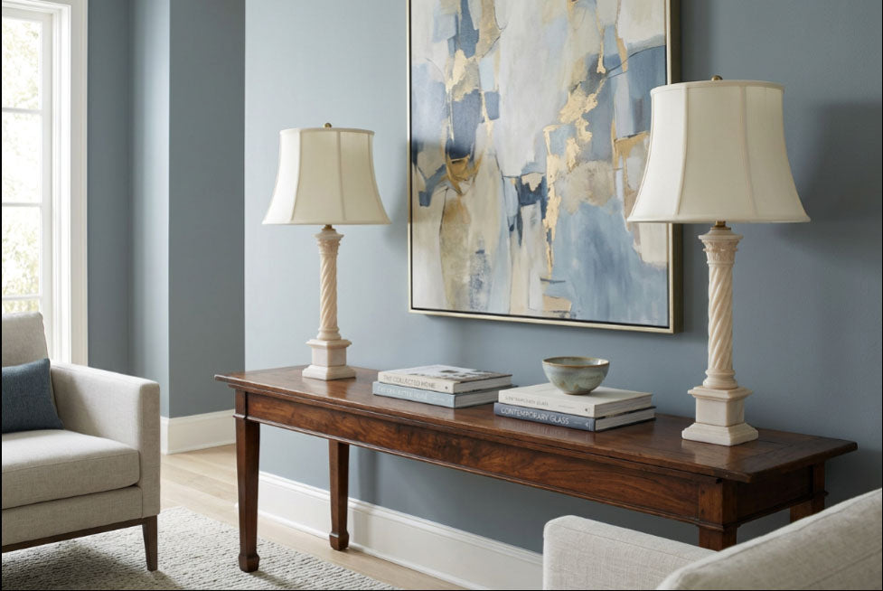 Modified Bell Lamp Shade on Alabaster Lamps - Paxton Hardware