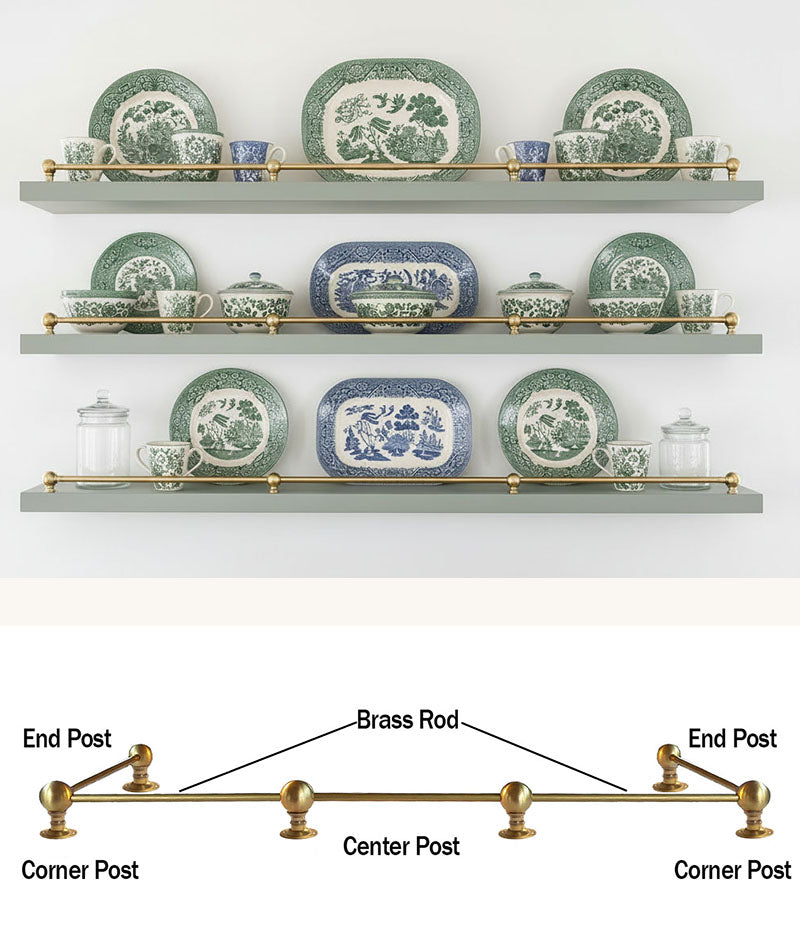 Low Brass Railing ideal for shelving - Paxton Hardware