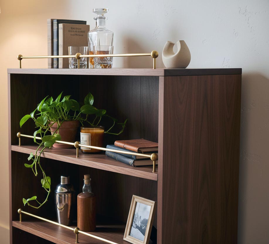 Modern Brass Rail useful option of book shelf - Paxton Hardware