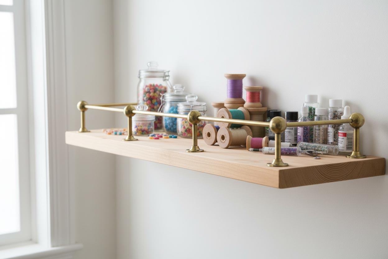 Brass Railing helps keep items in their place - Paxton Hardware