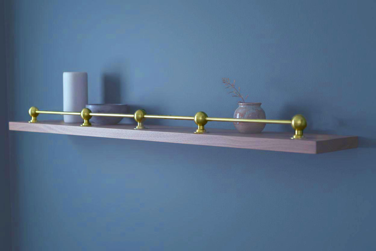 Short Brass Rod for Shelving - Paxton Hardware