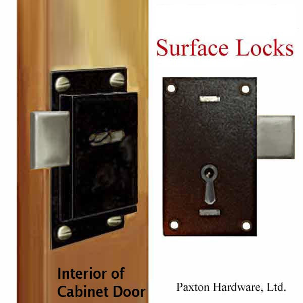 Surface Lock mounts to cabinet door interior - Paxton Hardware