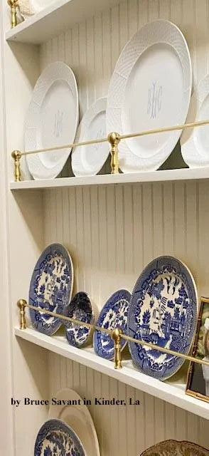 Brass Posts on Vintage Plate Rack - Paxton Hardware