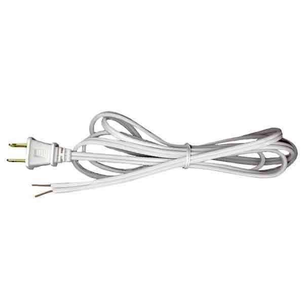 White Lamp Cord Sets, 8 Foot SPT1 - paxton hardware ltd