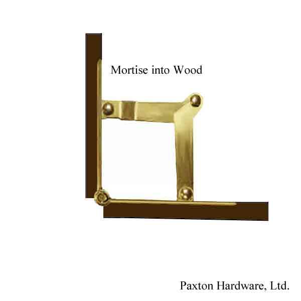 Brass Plated Desk Lid Hinge Supports - paxton hardware ltd