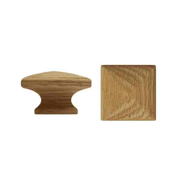 Square Wood Knobs, Oak 1-1/4&quot; - paxton hardware ltd