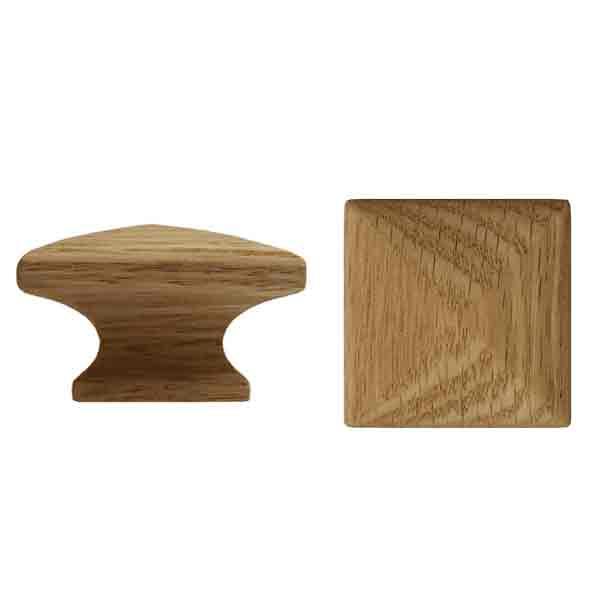 Square Wood Knobs, Oak 1-3/4&quot; - paxton hardware ltd