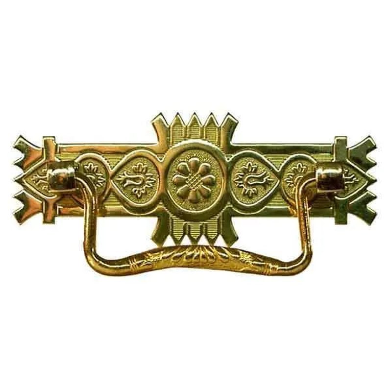 Eastlake-Style Brass Bail Pull in Antique-by-Hand
