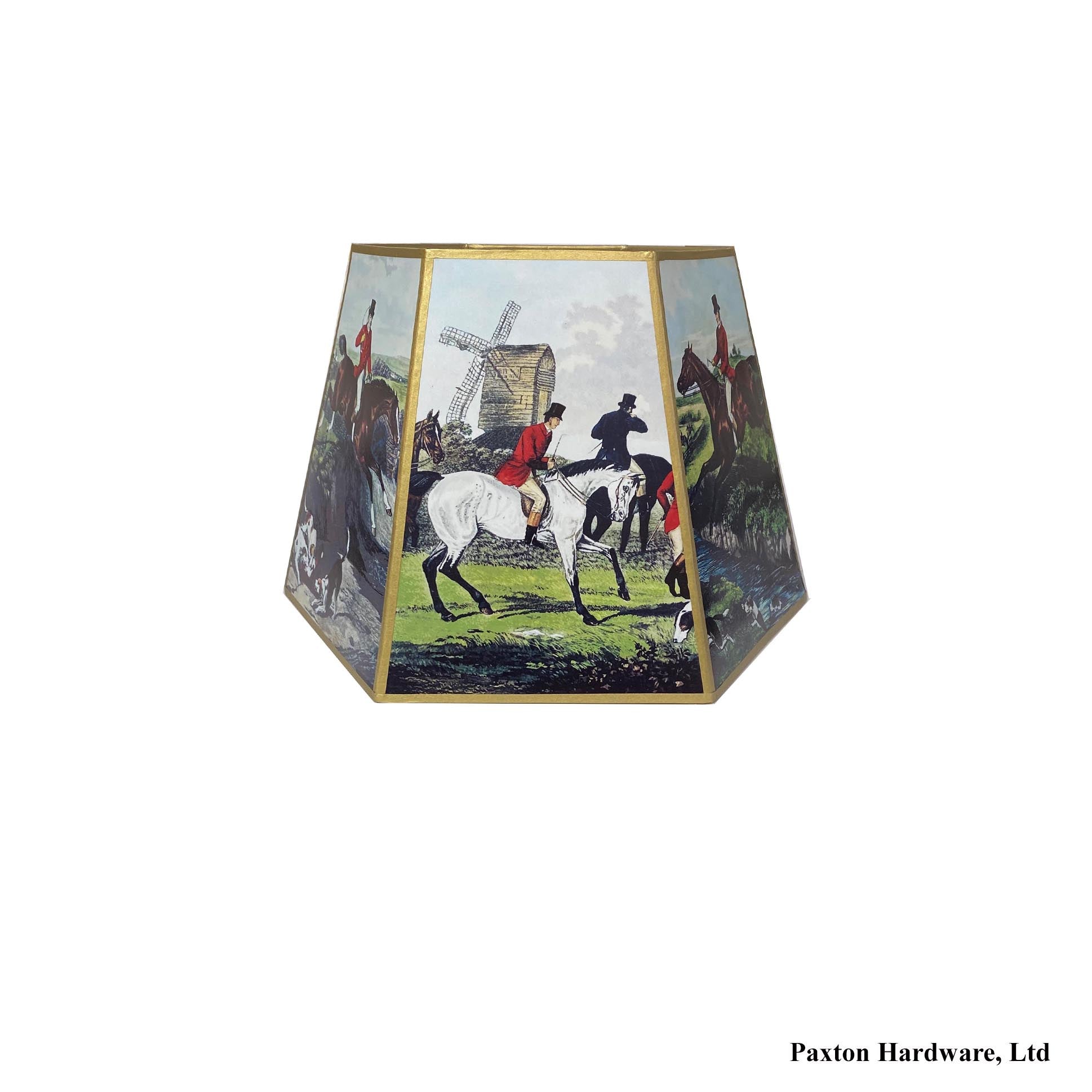 Clip on Lamp Shade with Horses and Hounds, Paxton Hardware