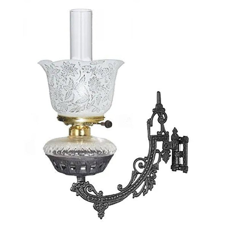 Antique Wall Lamp, Electric, Clear - Frosted Shade - paxton hardware ltd