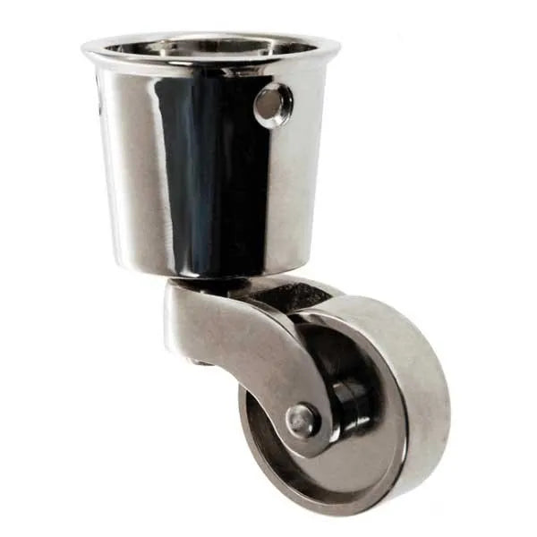 Nickel Round Cup Caster, Large - paxton hardware ltd
