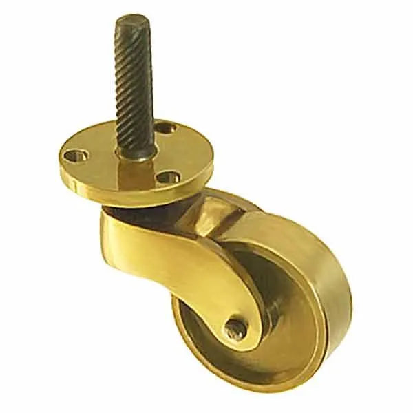 Brass Furniture Casters, 1-1/4" wheel - Paxton hardware ltd