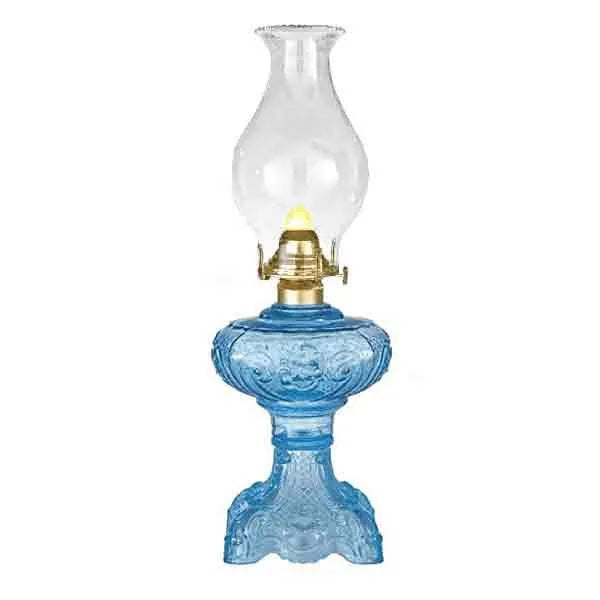 Turquoise Glass Oil Lamp - paxton hardware ltd