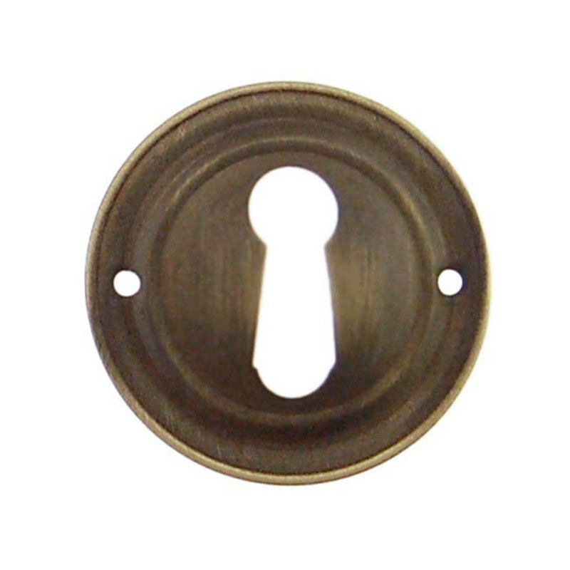 Antique Brass Round Keyhole Cover - Paxton Hardware
