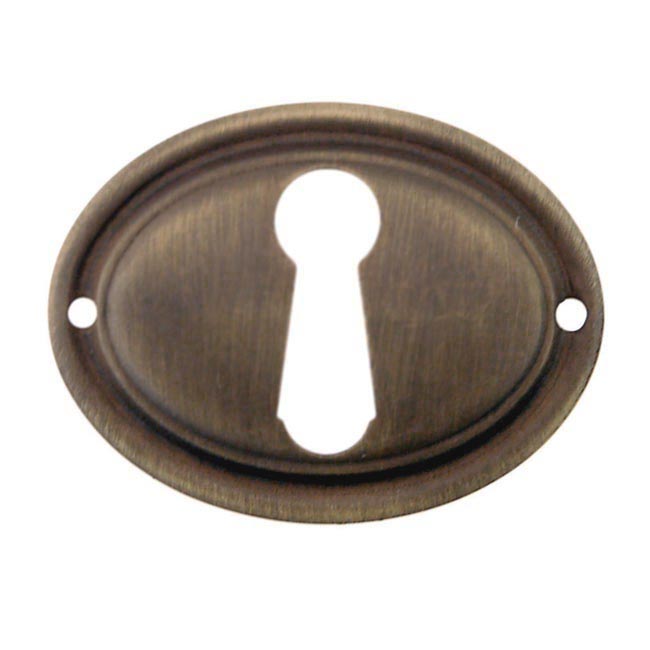 Antique Brass Oval Keyhole Cover, Paxton Hardware