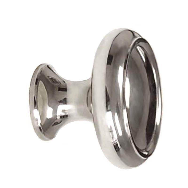 Side view of contemporary nickel cabinet knob - Paxton Hardware