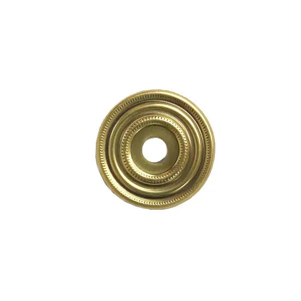 Circular Knob Backplates, light antique finish, 1