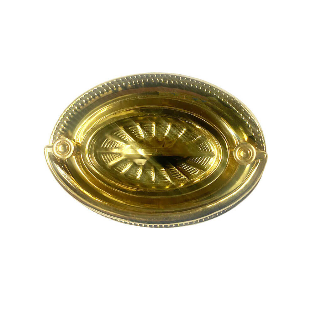 Oval Hepplewhite Brasses, 2-1/2" boring, Starburst design - Paxton Hardware ltd