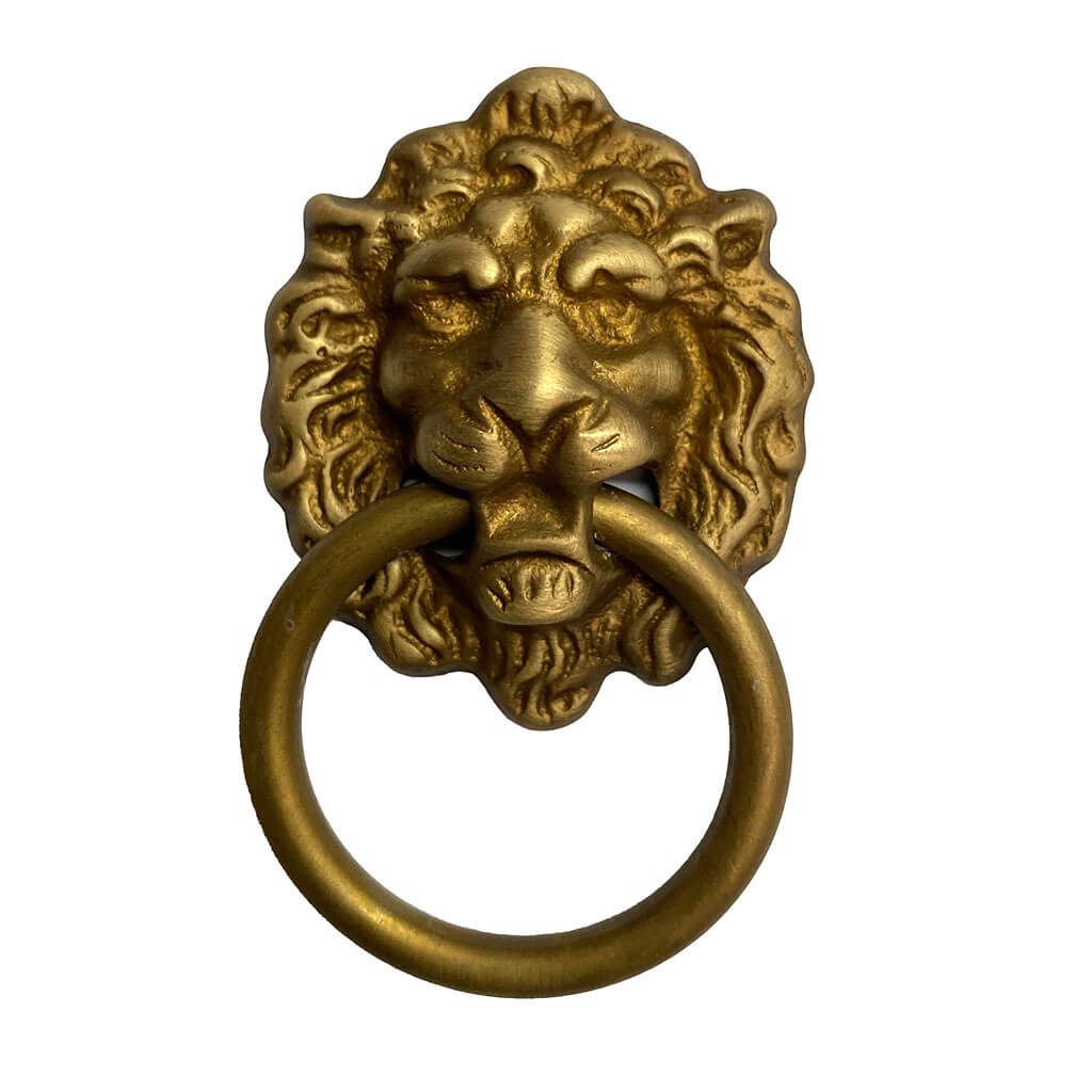 Lion Head Brass Ring Pull, Paxton Hardware