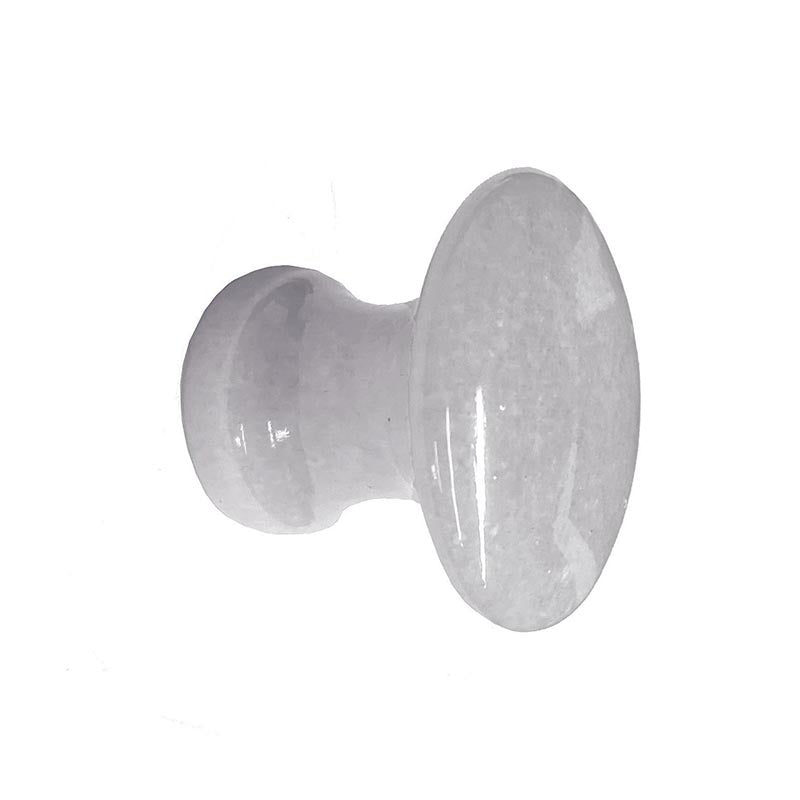 Side view of white marble knob - Paxton Hardware