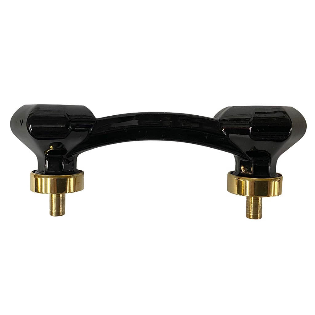 Black Glass Cabinet Handles with Brass Base - Paxton Hardware