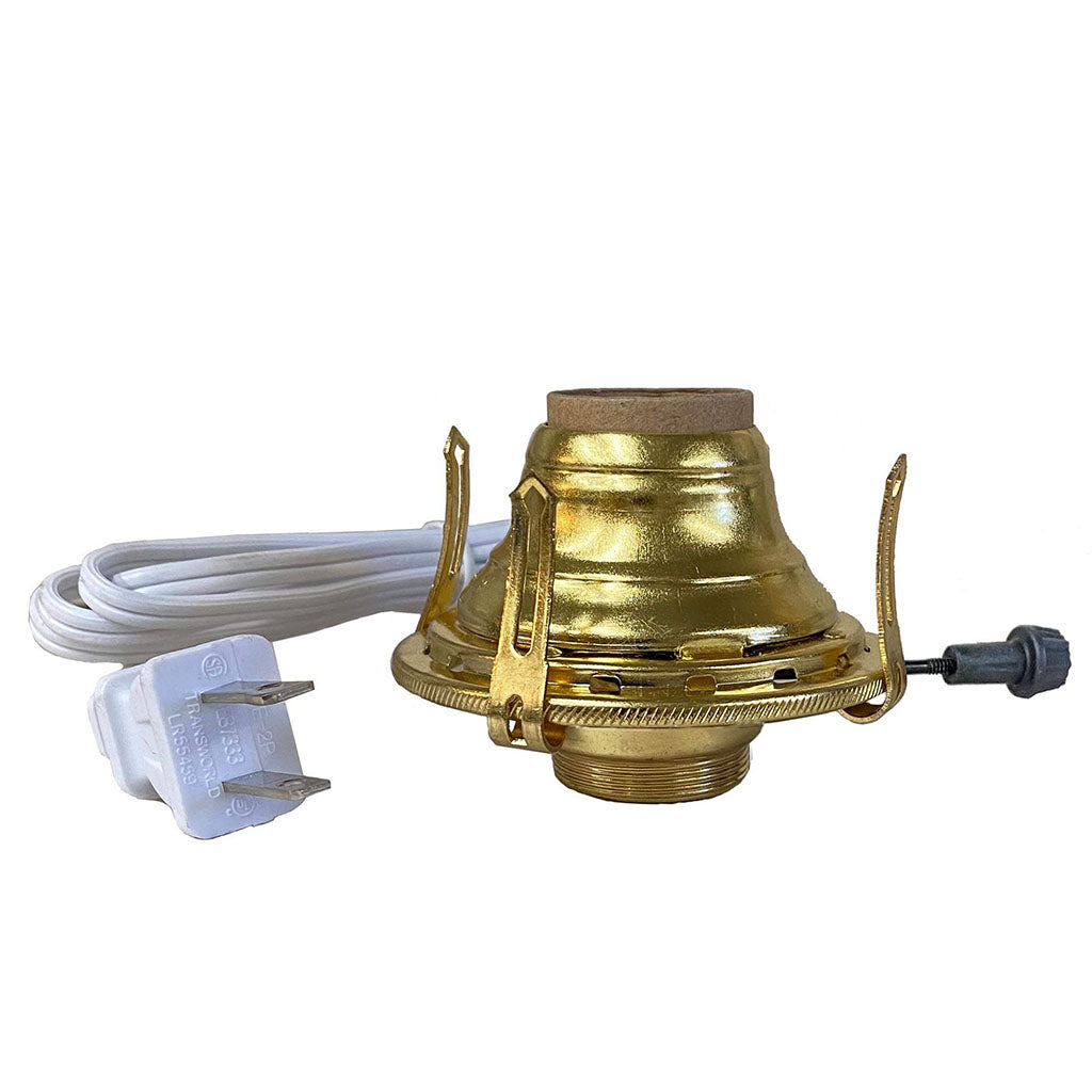 Brass Electric Lamp Burners, White #2 - Paxton Hardware ltd