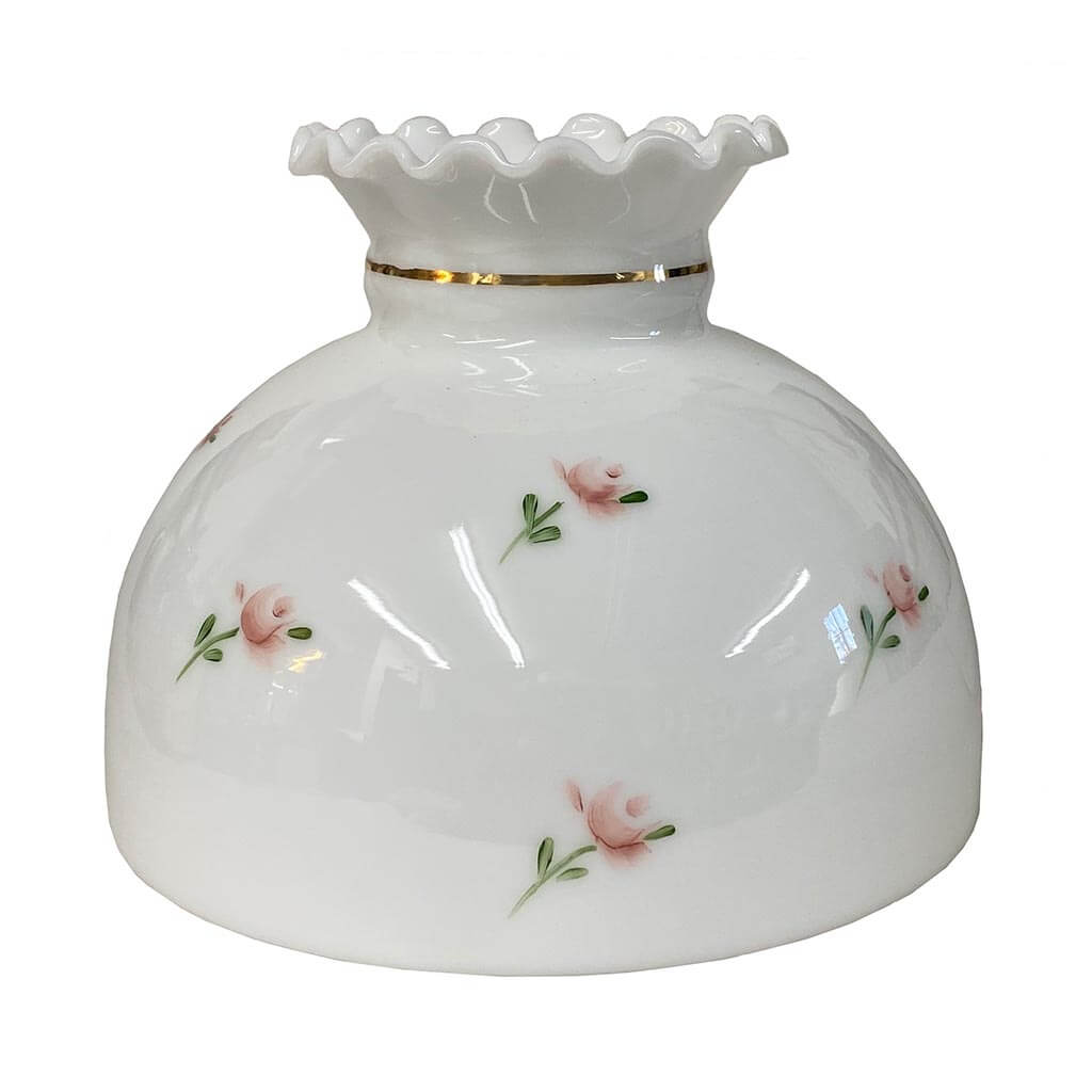 10 inch oil lamp shade, Rosebud - Paxton Hardware