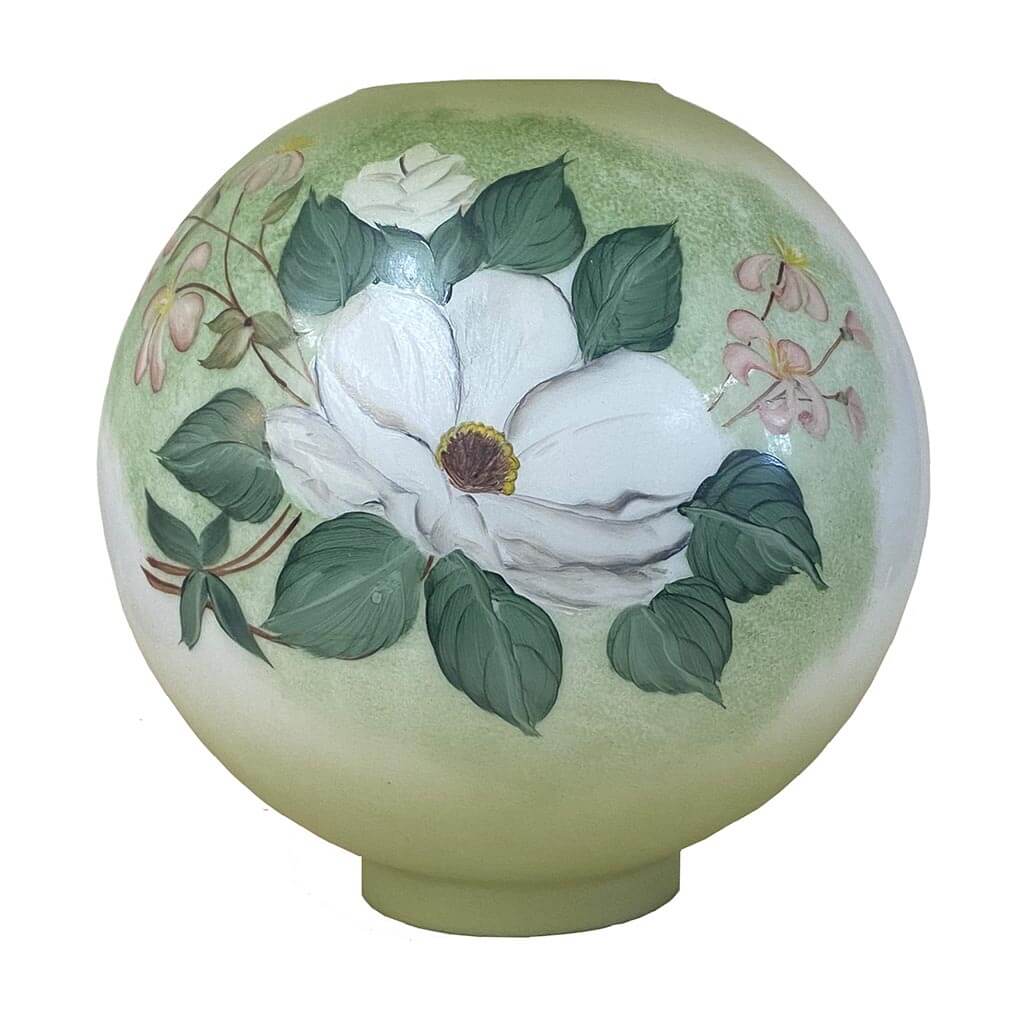 Hand Painted Magnolia Ball Lamp Shade - Paxton Hardware