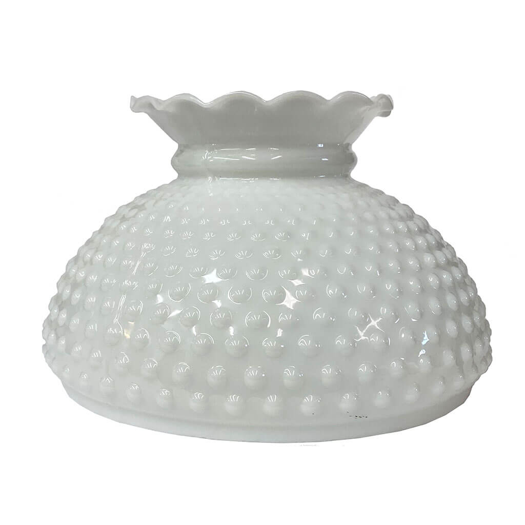 White Hobnail Glass Lamp Shade, 10&quot;, Paxton Hardware