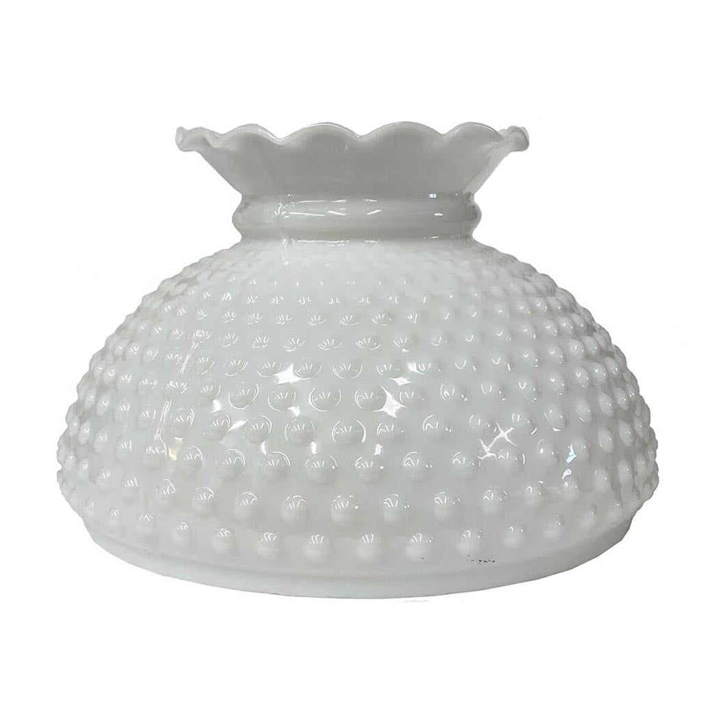 Hobnail Lampshade, 10&quot;, glossy white - Paxton Hardware