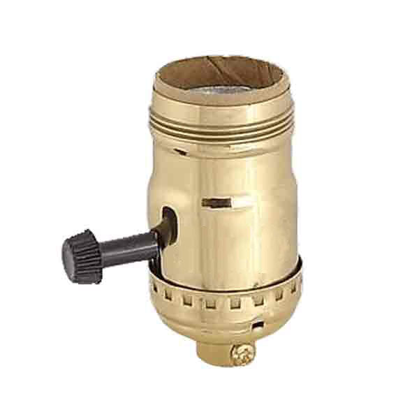 Brass Turn Knob Lamp Socket with UNO threads - Paxton Hardware