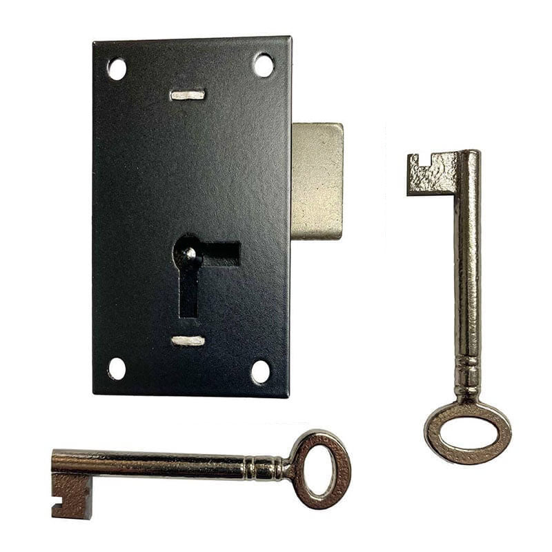 Black Antique Style Surface Lock for Cabinet Doors - Paxton Hardware