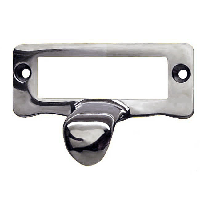 Polished Nickel Label Holder with finger pull - Paxton Hardware