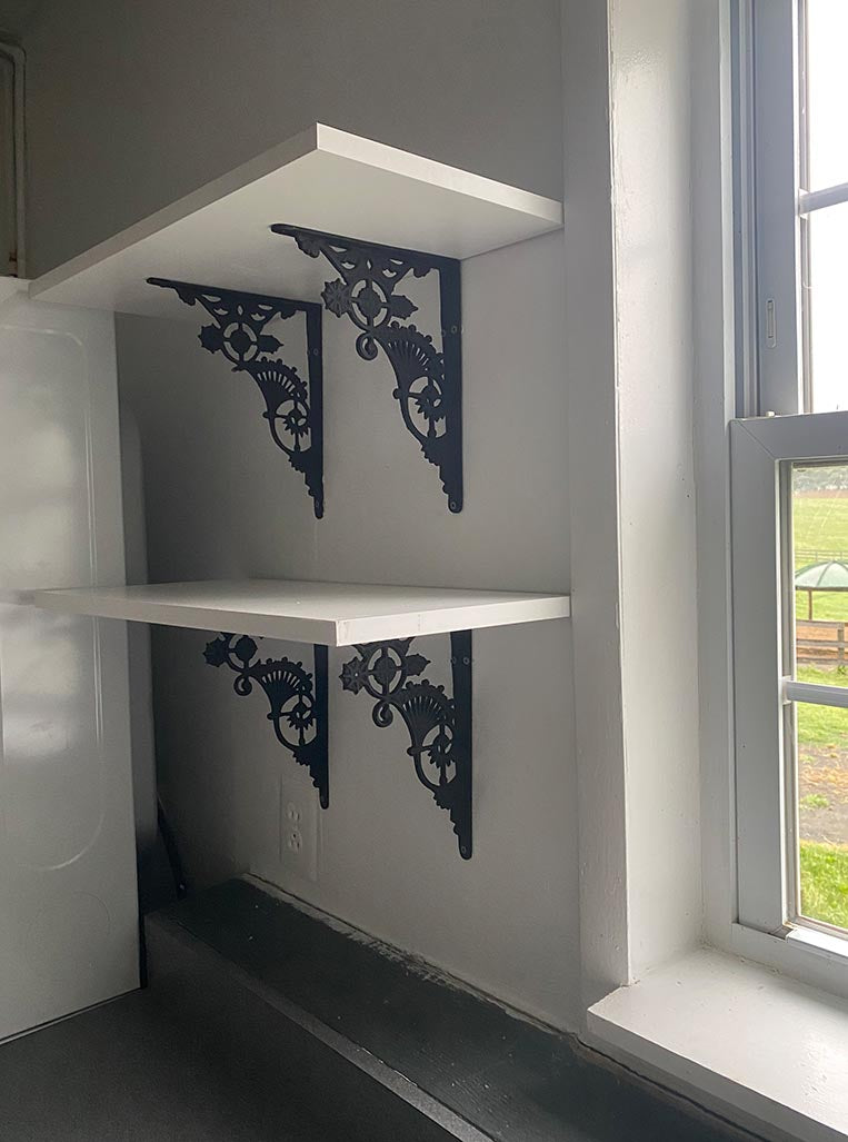 Black Shelf Bracket Installed