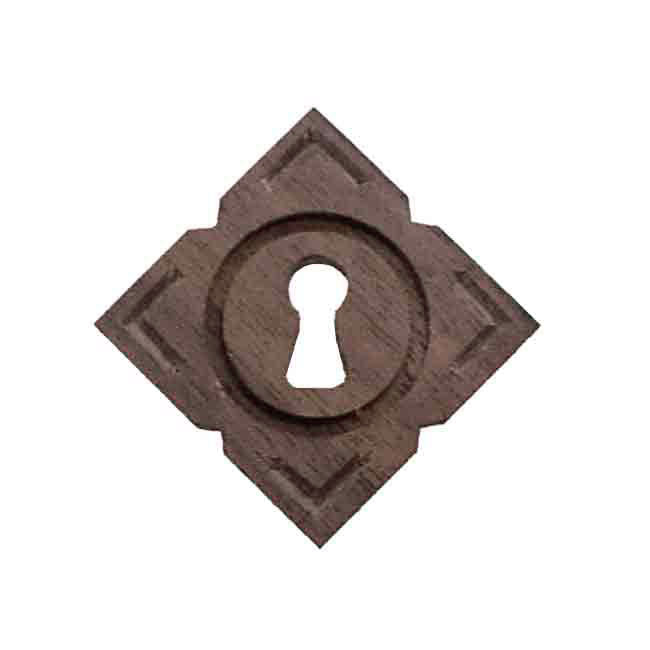 Wood Keyhole Cover, Diamond Walnut - Paxton hardware ltd